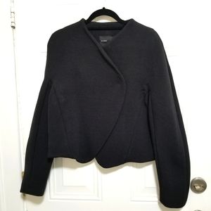 Proenza Schouler Scuba  Black Cropped Boxy Jacket. Size: 8